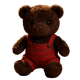 Brown Bear Plush in Red Plaid Overalls(30 Inches)