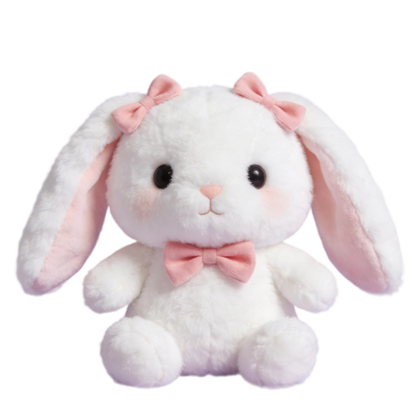 White Bunny Plush with Pink Bows(30 Inches)